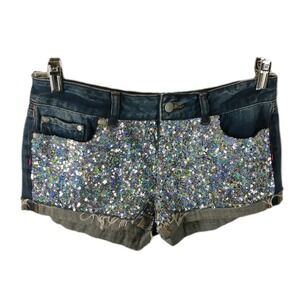 Victoria's Secret PINK Women's Sz 4 Sequins Jean Shorts Y2K 90s Low Rise‎ Booty